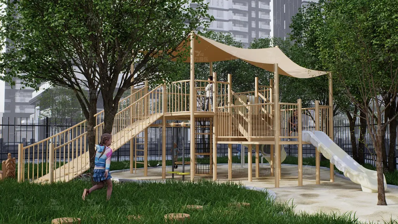 沙坑 拓展平台 组合滑梯