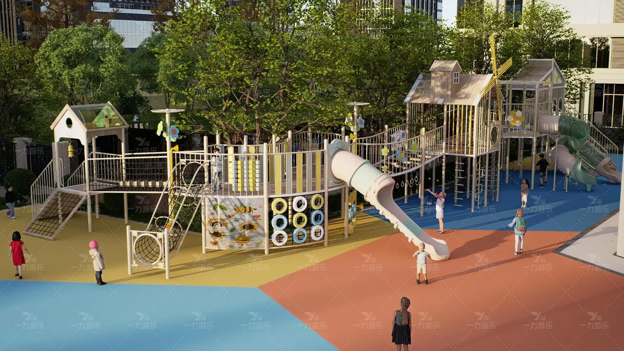 游廊攀爬拓展 组合滑梯