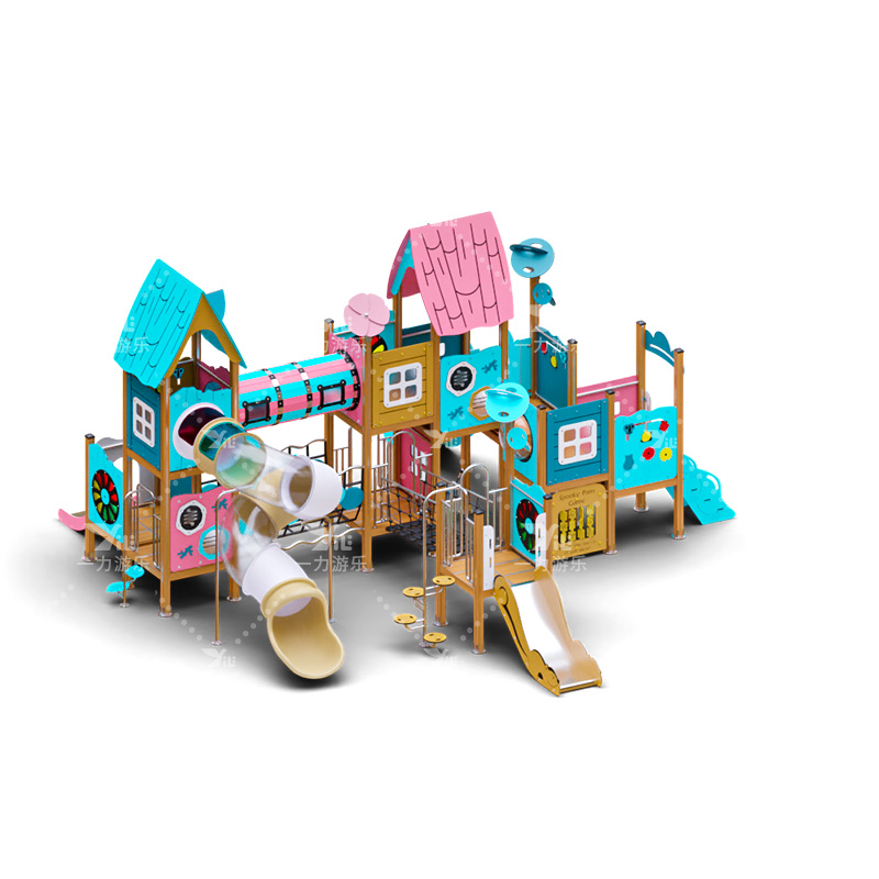 蓝粉抗倍特板组合滑梯